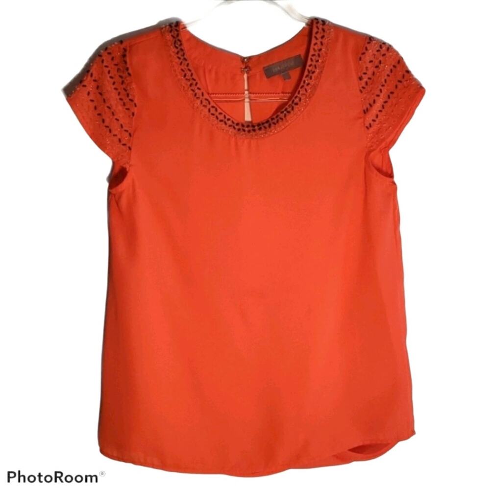 HARPER BRIGHT ORANGE TOP W/ BEADING SZ S